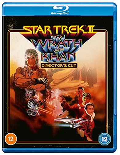 Blu-ray cover for "Star Trek II: The Wrath Of Khan" featuring Khan.