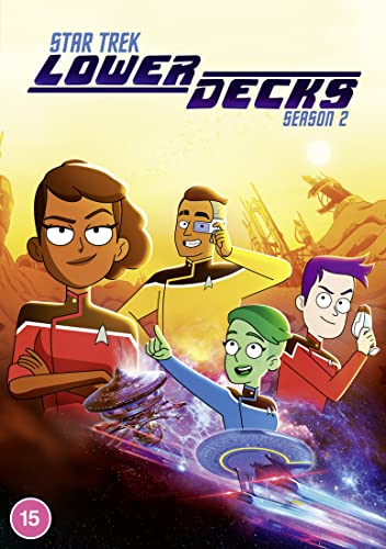 Star Trek Lower Decks" Season 2 DVD cover featuring four animated characters.