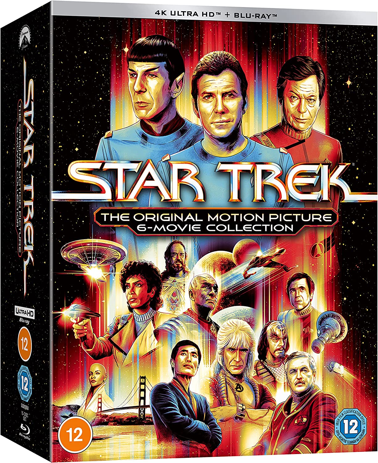 "Star Trek Blu-ray cover featuring characters from the original motion picture series."