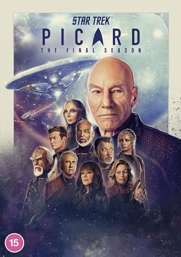 Star Trek: Picard Season 3 DVD cover featuring Patrick Stewart and cast.