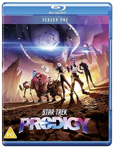 Star Trek Prodigy Season 1 Blu-ray cover featuring animated characters on a rocky planet.