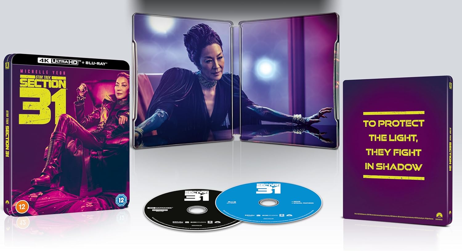 Steelbook Blu-ray case for "Star Trek: Section 31" featuring Michelle Yeoh.