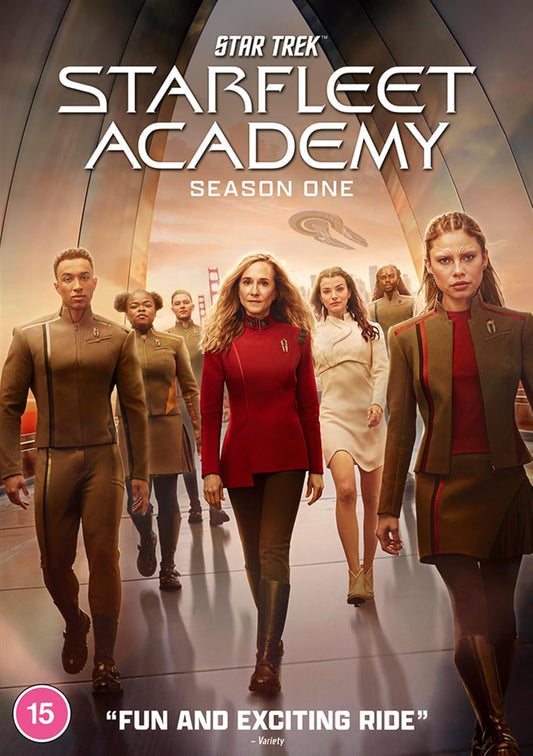Star Trek: Starfleet Academy Season 1 DVD cover with diverse cadets.