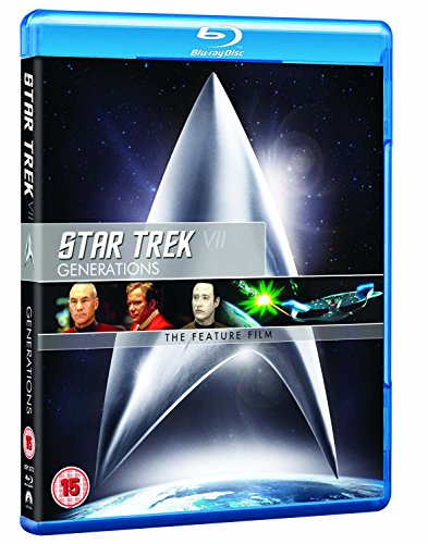 Star Trek Generations" Blu-ray cover with Kirk, Picard, and a starship.