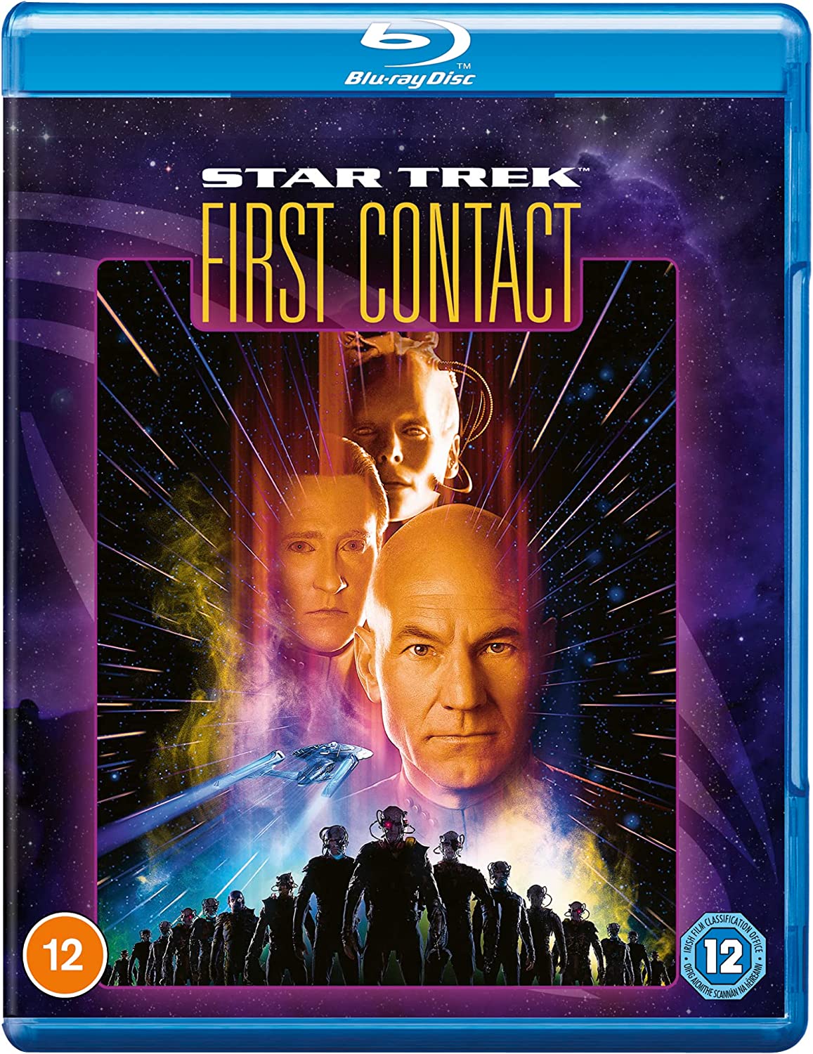 Star Trek First Contact Blu-ray cover featuring Captain Picard and Borg characters against space.