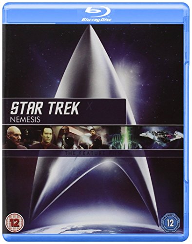 Star Trek X: Nemesis Blu-ray cover with spaceship and character images.