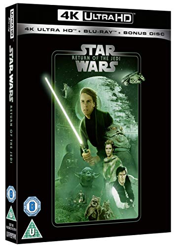 "Black DVD case with 'Star Wars: Return of the Jedi' characters on the cover."