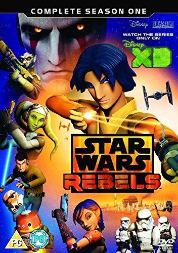 Star Wars Rebels Season 1 DVD cover featuring animated characters and spaceships.