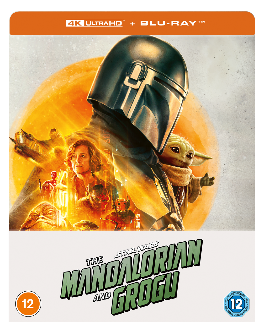 The Mandalorian and Grogu SteelBook Blu-ray cover art featuring characters.