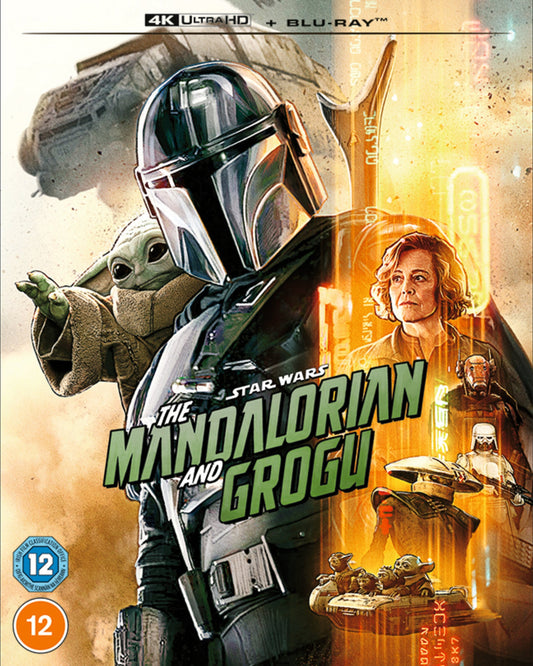 The Mandalorian and Grogu Blu-ray cover featuring characters in action.