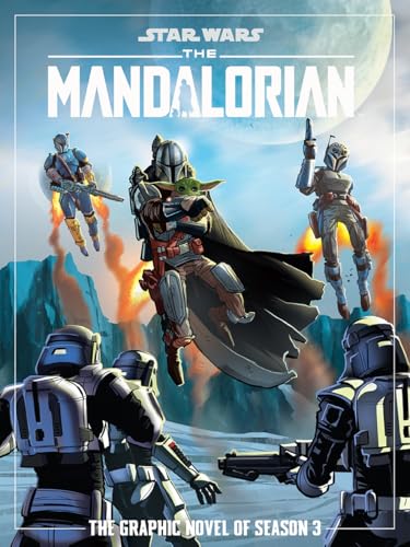 The Mandalorian and Grogu in action, cover of graphic novel.