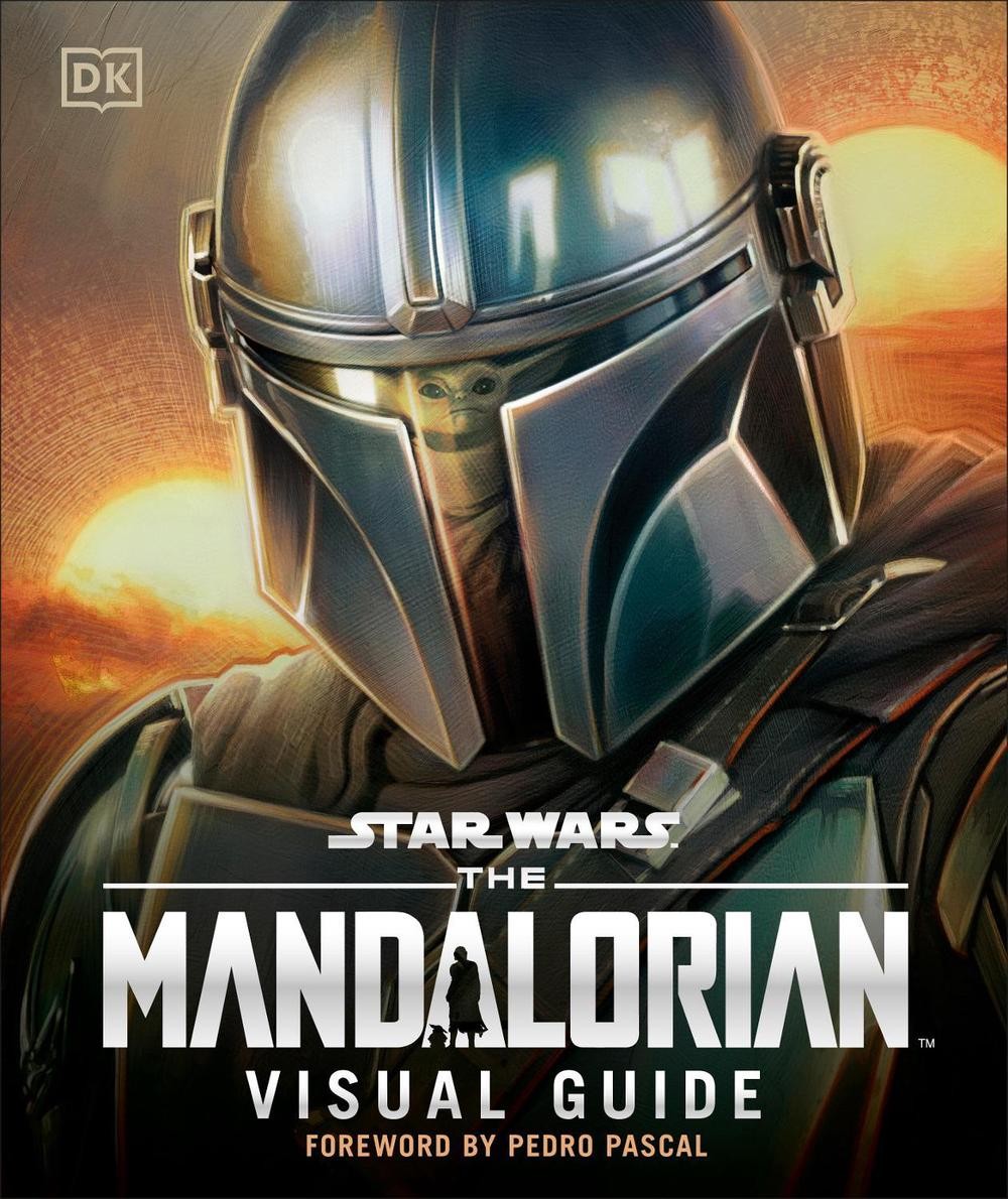 The Mandalorian and Grogu on the cover of a Star Wars visual guide.