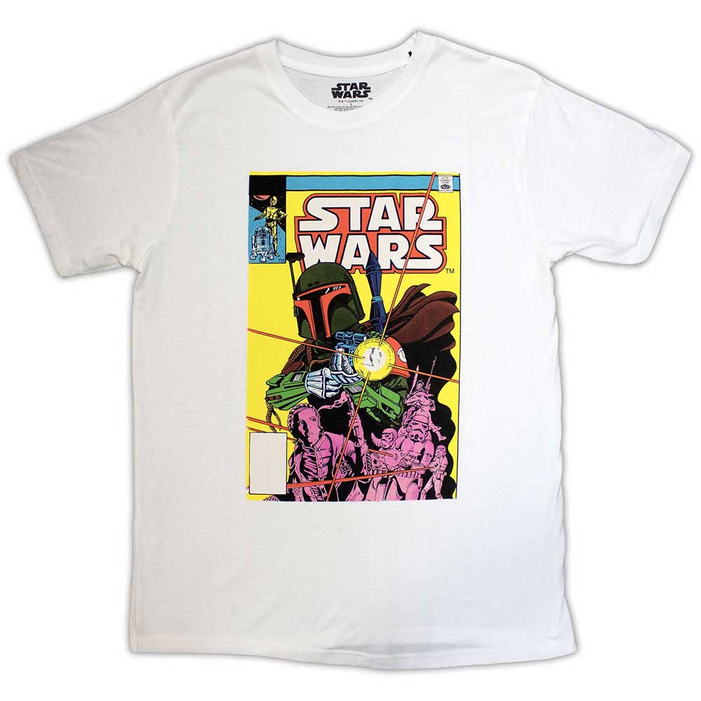 XX-Large black t-shirt featuring a colorful Boba Fett comic book cover design.