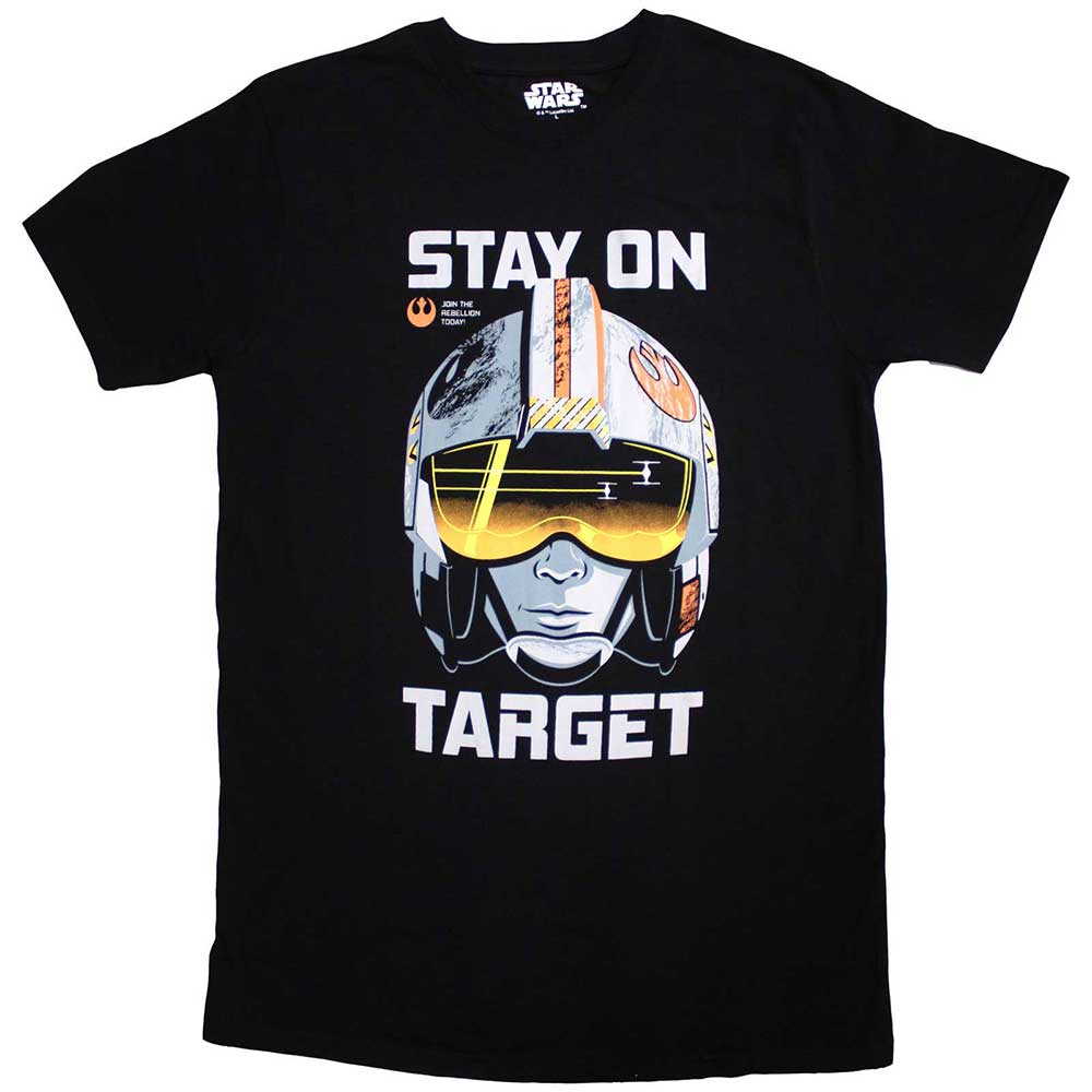 Black Star Wars t-shirt, XX-Large, with "Stay On Target" text.