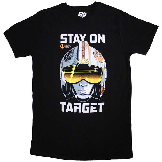 Black Star Wars t-shirt, XX-Large, with "Stay On Target" text.