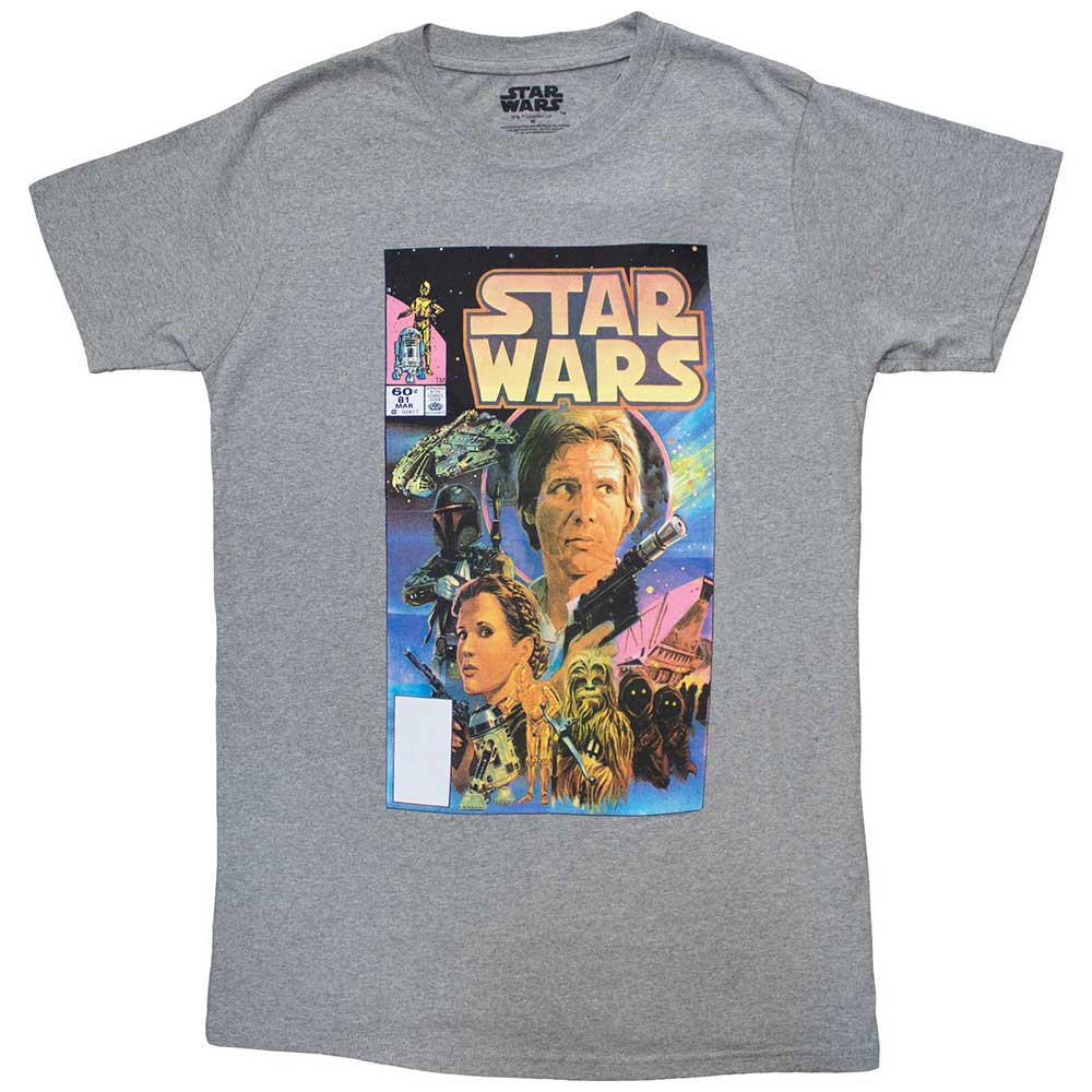 Black Star Wars t-shirt, likely featuring artwork from the original trilogy era.