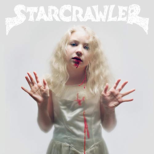 Album cover: young woman with pale skin and red liquid on her face.