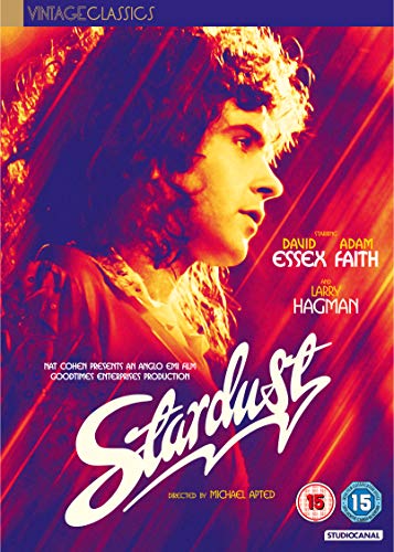 DVD cover art for Stardust featuring a portrait of David Essex in warm lighting.