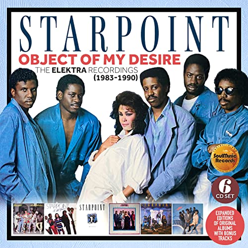 Starpoint band portrait on CD cover, featuring six members in denim.