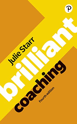 Book cover with bold, angled text: "Brilliant Coaching" by Julie Starr.