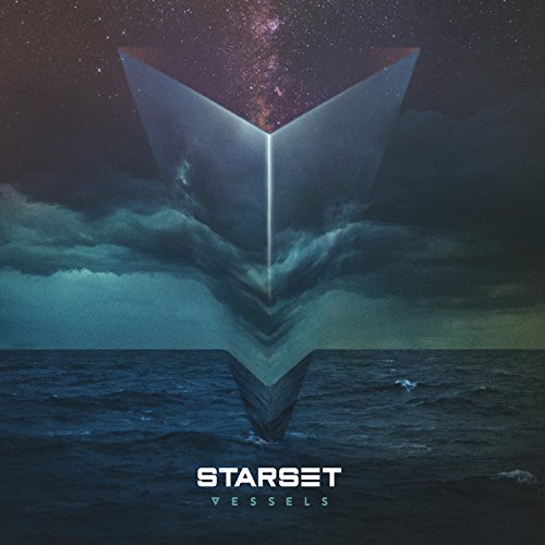 Starset’s “Vessels” album cover: a geometric shape over ocean and clouds.