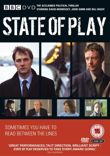 DVD cover for "State Of Play" featuring six serious actors’ portraits.