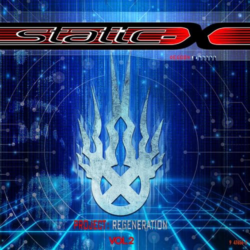 Static-X "Project Regeneration Vol. 2" CD cover with blue digital effects.