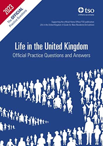 Book cover titled Life in the United Kingdom with white silhouettes on blue background.
