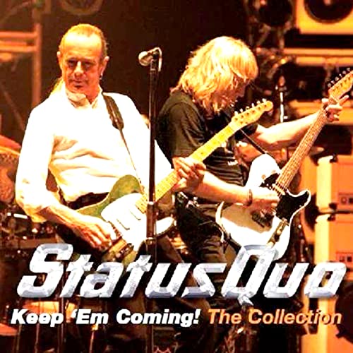 Status Quo album cover featuring two guitarists on stage.