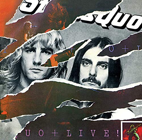 Album cover featuring portraits of Status Quo members with a torn paper collage effect.