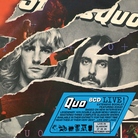 Status Quo Live Deluxe Edition 8CD box set cover with band member portraits.