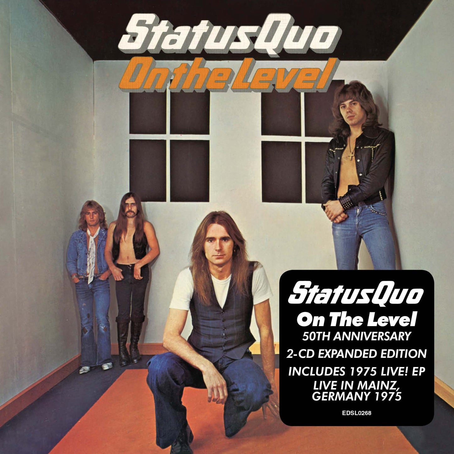 Status Quo “On The Level” album cover with band members in denim.