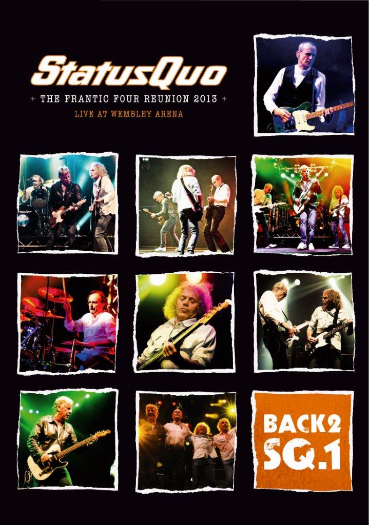 Status Quo "The Frantic Four Reunion" CD cover with band performance photos.