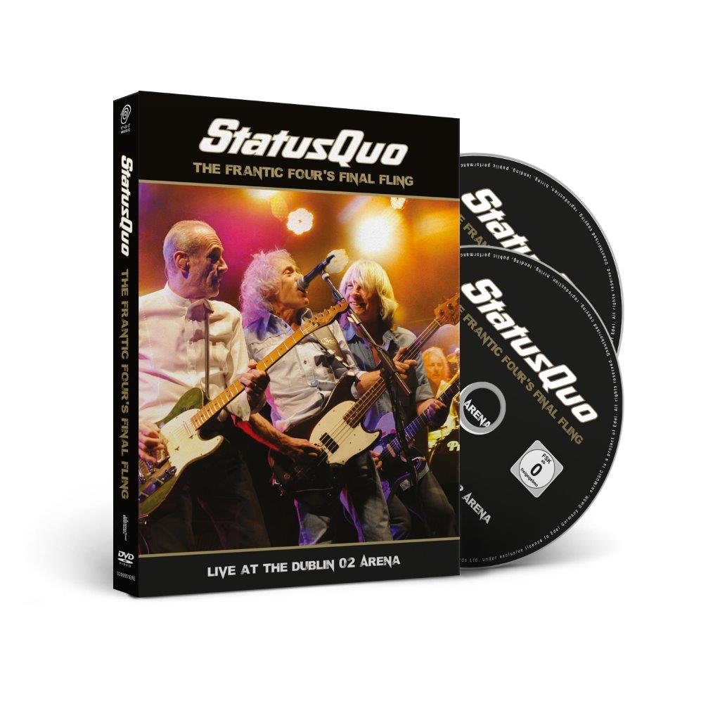 Status Quo album "The Frantic Four's Final Fling" CD case with band image.