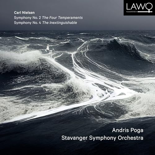CD cover with stormy ocean waves and composer Carl Nielsen’s name.