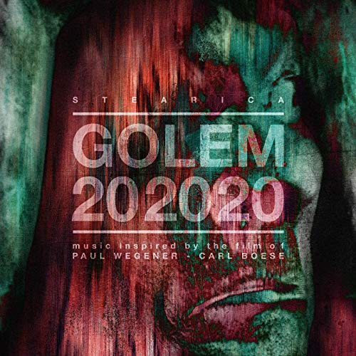 CD cover for Stearica’s “Golem 202020” featuring a textured, distressed face.