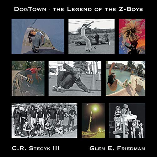 DogTown" book cover featuring black and white skateboarding photos and text.