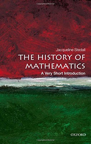Book cover: “The History of Mathematics” with red and green abstract art.