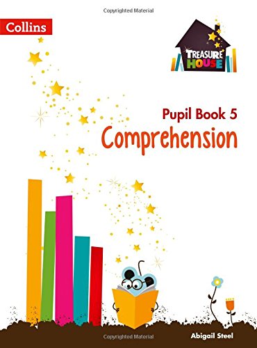 Collins "Comprehension Year 5" pupil book cover with colorful illustrations.