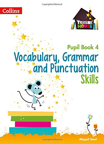 Pupil book cover with cartoon mouse, title: "Vocabulary, Grammar and Punctuation Skills".