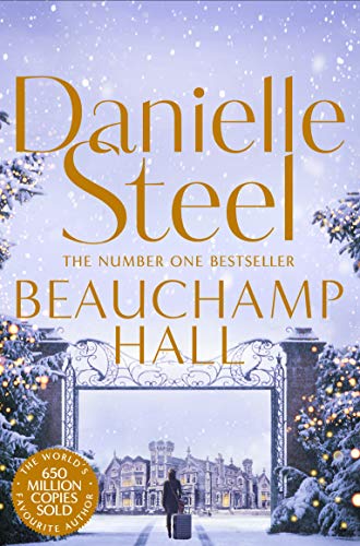 Book cover for “Beauchamp Hall” depicting a snowy estate entrance.