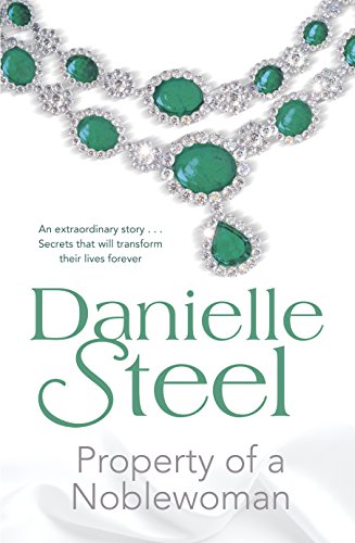 Book cover featuring a sparkling emerald and diamond necklace, title “Property of a Noblewoman.”