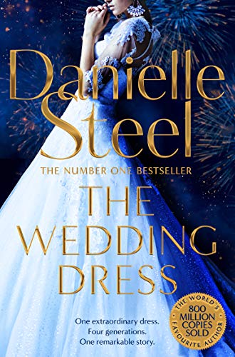 Book cover for “The Wedding Dress” by Danielle Steel, featuring a bride.