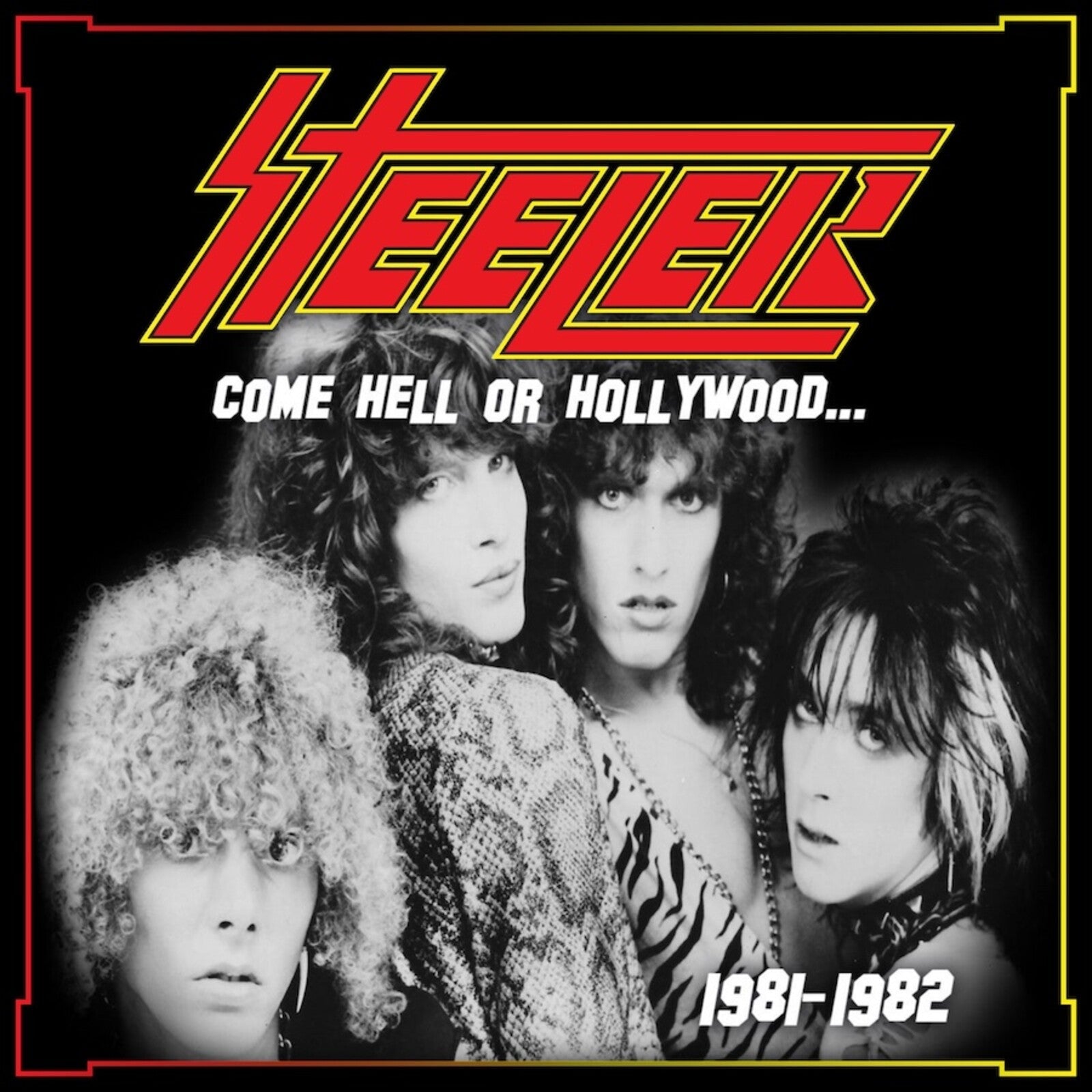 Steeler band album cover, four musicians in black and white, 1981-1982.