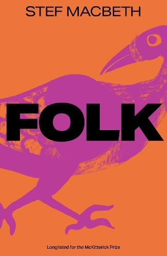 Book cover: "Folk" with a purple bird illustration on orange.