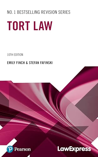 Book cover for Law Express: Tort Law, 10th edition by Finch and Fafinski.