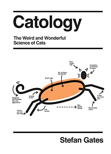 Book cover for "Catology" with illustrated cat anatomy and facts.
