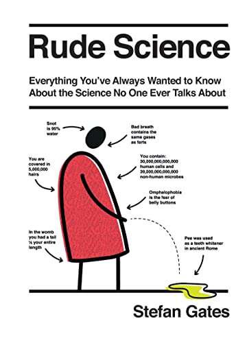 Book cover with red illustrated figure and text: "Rude Science" by Stefan Gates.