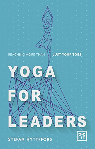 Book cover: "Yoga for Leaders" with a geometric yoga pose illustration.