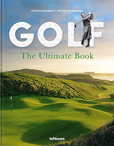 Book cover: "Golf: The Ultimate Book" with golfer and green landscape.